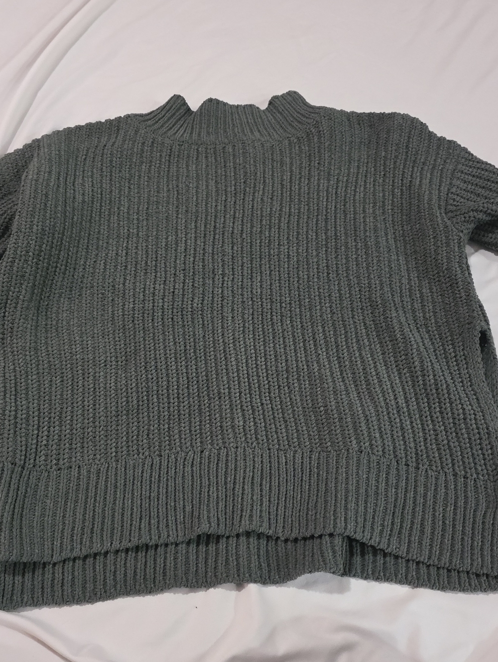 aerie Green Neck Chunky Knit Sweater
